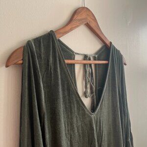 Cold-shoulder acid-wash dress